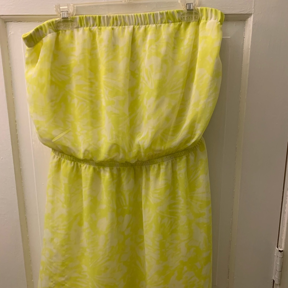 Cute yellow and white halter dress from Express.